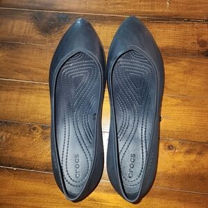 Crocs Women's Navy Ballet Flats Waterproof